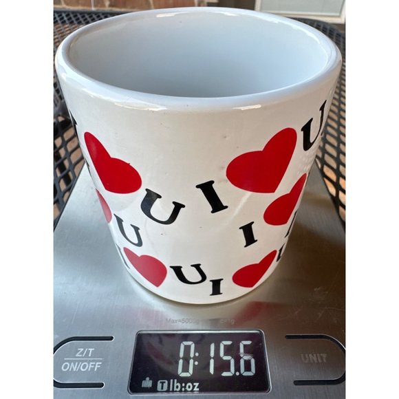 I Love U Hearts Theme Ceramic Coffee Mug Cup w/Handle 4" Tall - Picture 10 of 10